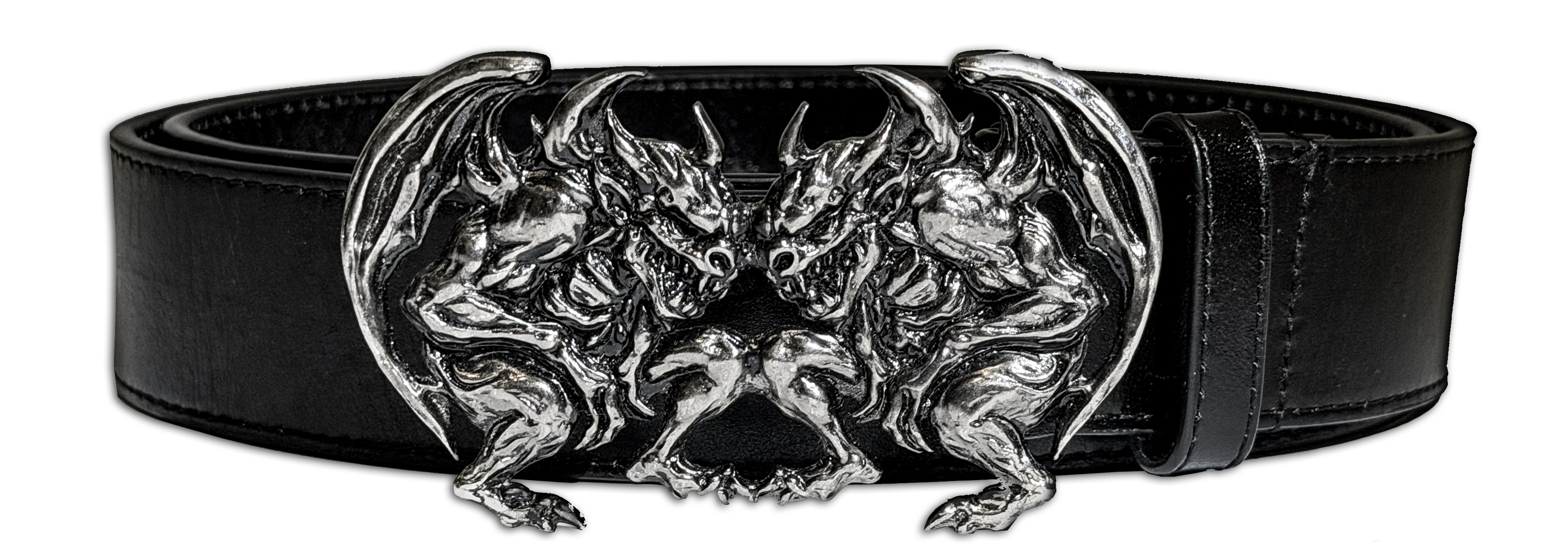 TWIN GARGOYLE BELT BLACK