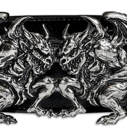 TWIN GARGOYLE BELT BLACK